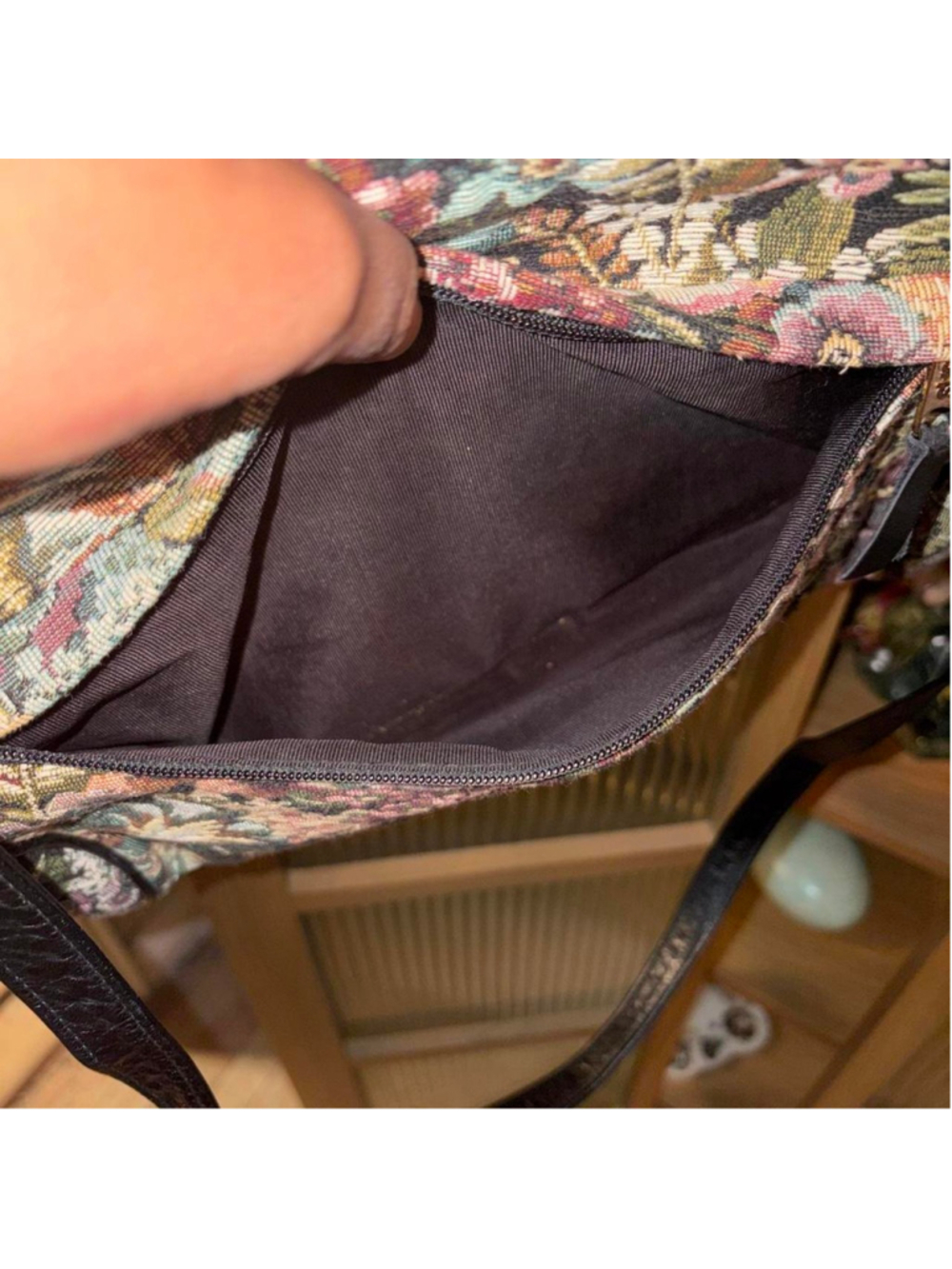 #vintage #Floral tapestry #SAS bag with adjustable strap - Picture 6 of 6